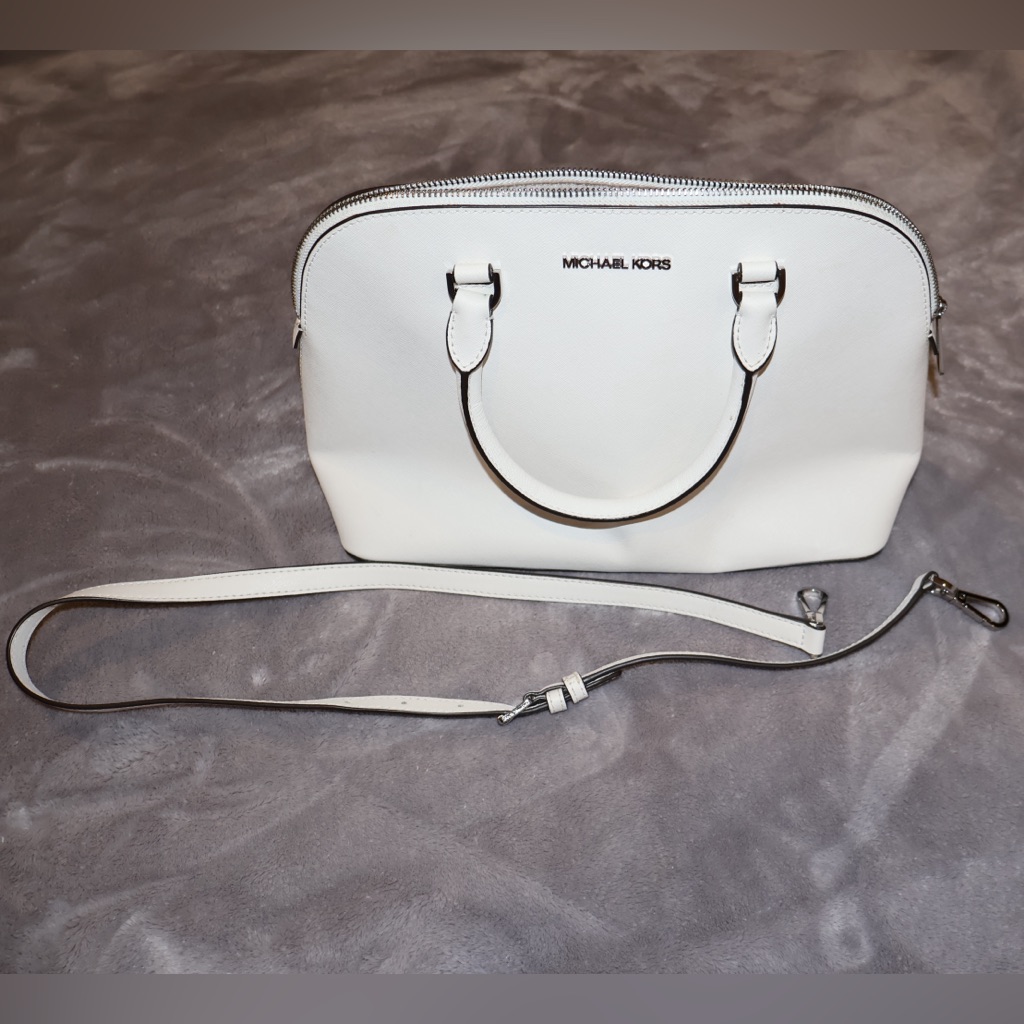 Michael Kors White Pebbled Leather Satchel Crossbody New / Never Used